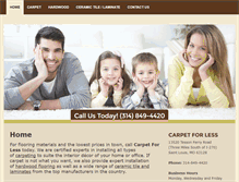 Tablet Screenshot of carpetforlessstl.com